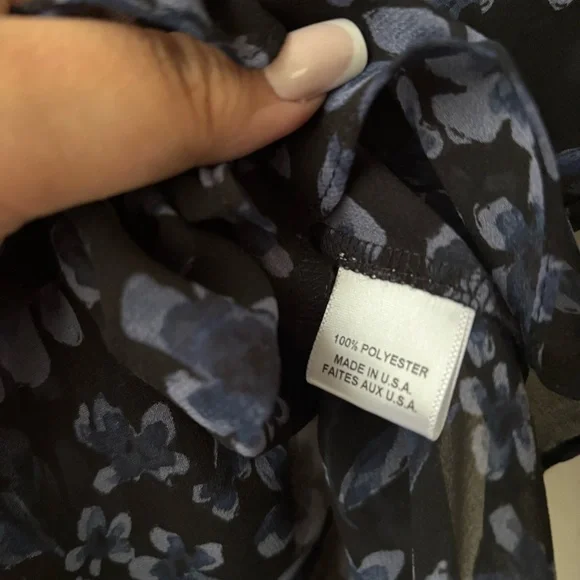 MISA Los Angeles Kesara Top XS Navy Floral Peplum Blouse NWOT Cropped - Picture 10 of 12